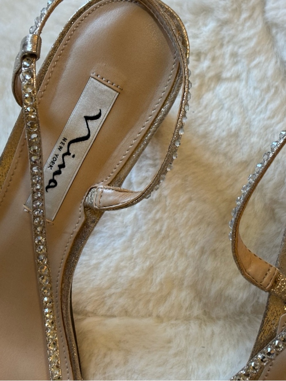 Nina NY Gold Strappy Heels - Picture 7 of 11